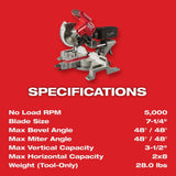 Milwaukee M18 FUEL 7-1/4 in. Dual Bevel Sliding Compound Miter Saw Kit