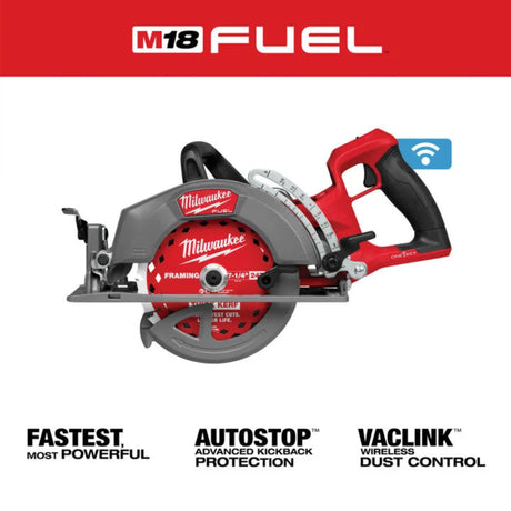 Milwaukee M18 FUEL 7-1/4 Inch Rear Handle Circular Saw with ONE-KEY (Bare Tool)