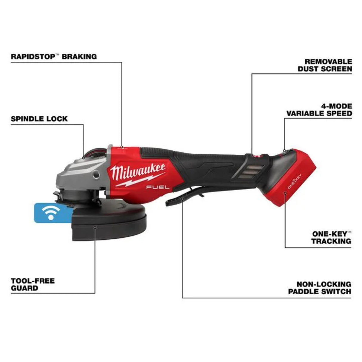 Milwaukee M18 FUEL 7 Inch Variable Speed Braking Grinder (Bare Tool)