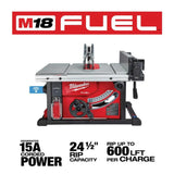 Milwaukee M18 FUEL 8-1/4 in. Table Saw with ONE-KEY (Bare Tool)