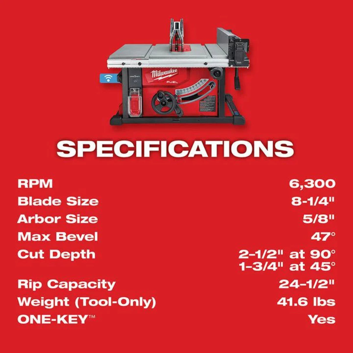 Milwaukee M18 FUEL 8-1/4 in. Table Saw with ONE-KEY Kit