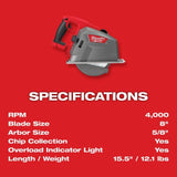 Milwaukee M18 FUEL 8inch Metal Cutting Circular Saw (Bare Tool)