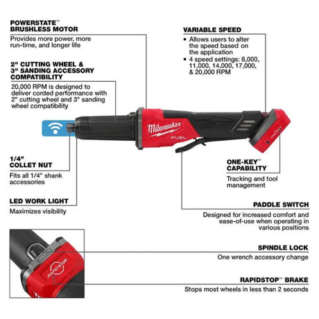 Milwaukee M18 FUEL Braking Die Grinder Paddle Switch (Bare Tool)