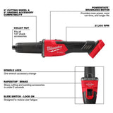 Milwaukee M18 FUEL Braking Die Grinder Slide Switch (Bare Tool)