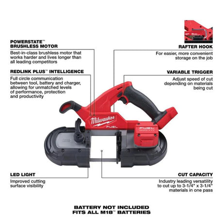 Milwaukee M18 FUEL Compact Band Saw (Bare Tool)