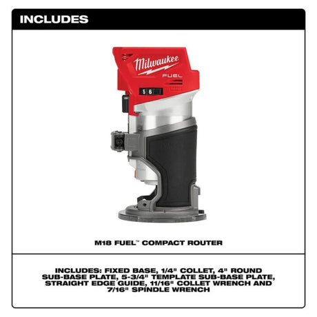 Milwaukee M18 FUEL Compact Router (Bare Tool)