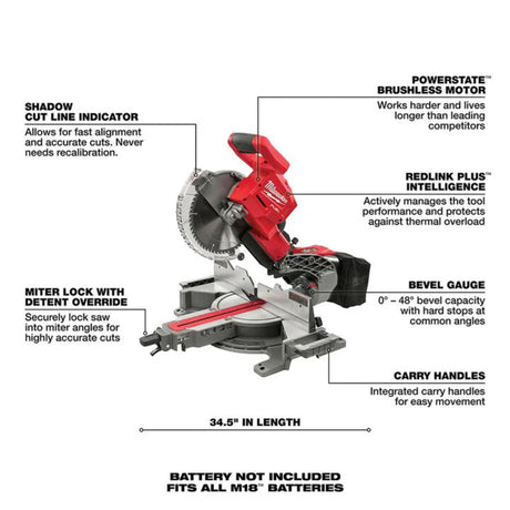 Milwaukee M18 FUEL HIGH DEMAND 10inch Miter Saw (Bare Tool)
