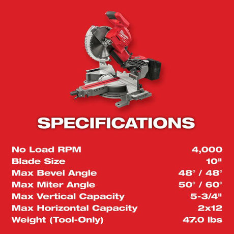Milwaukee M18 FUEL HIGH DEMAND 10inch Miter Saw (Bare Tool)