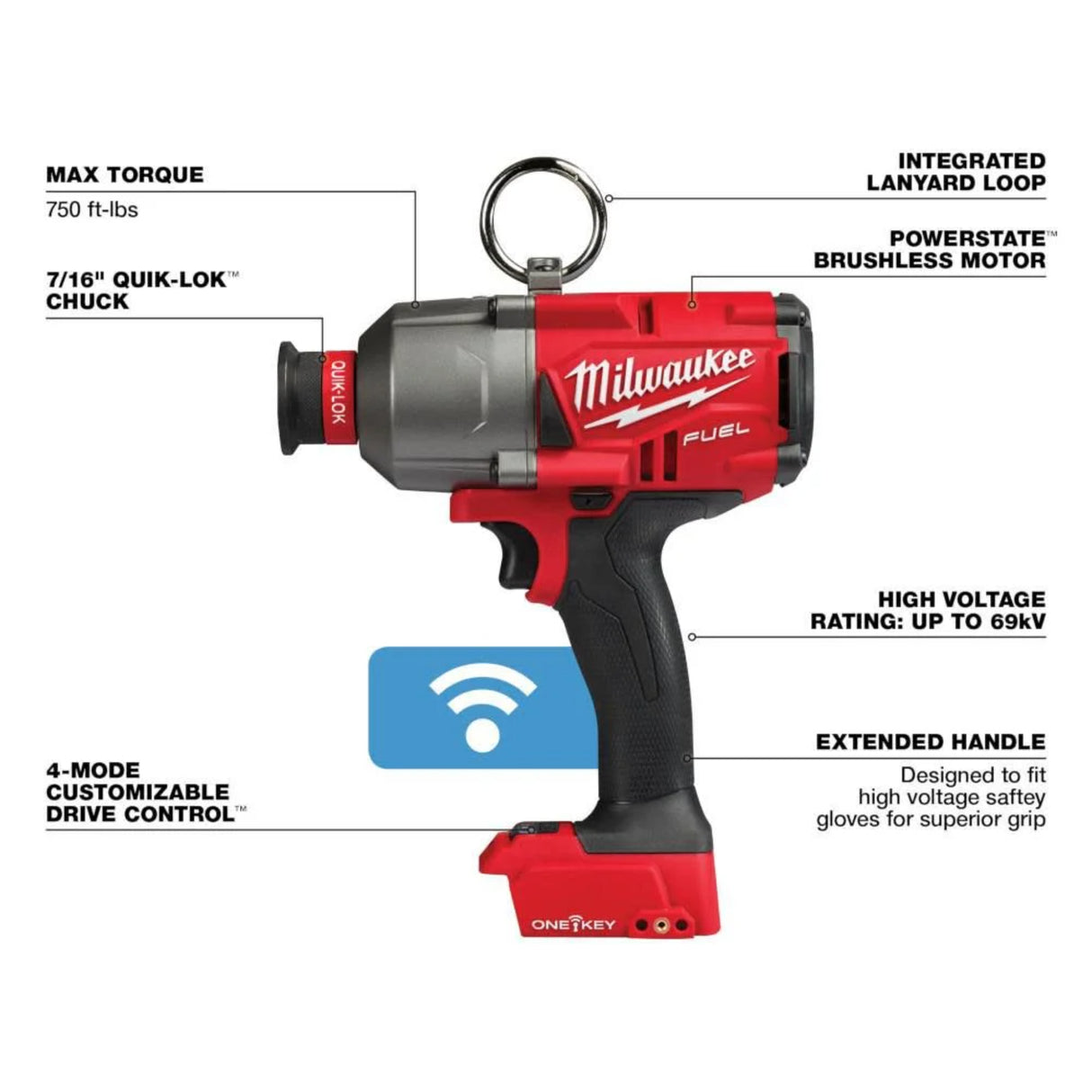 Milwaukee M18 FUEL ONE KEY 7/16inch Hex Utility High Torque Impact Wrench (Bare Tool)