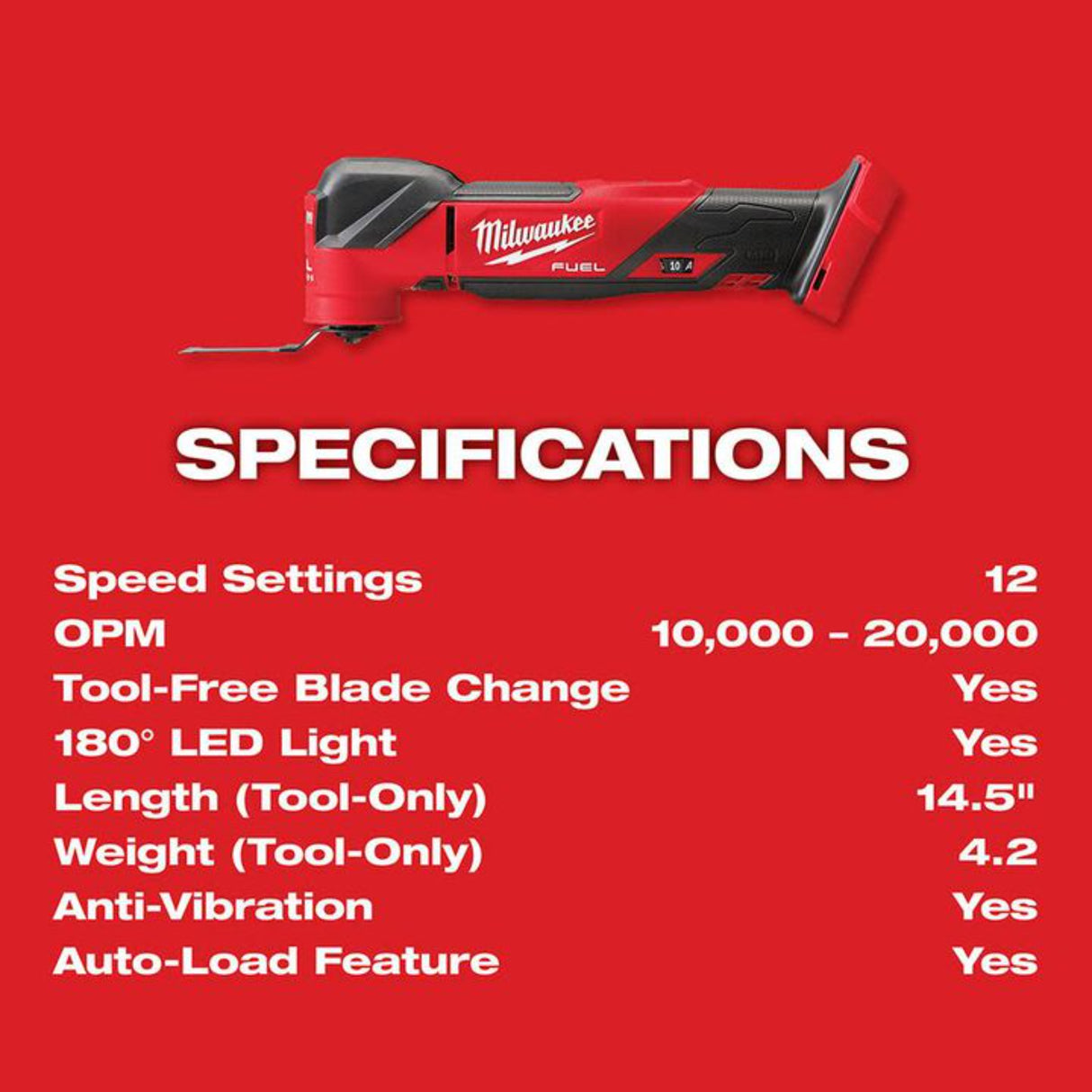 Milwaukee M18 FUEL Oscillating Multi-Tool (Bare Tool)
