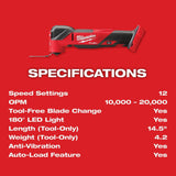 Milwaukee M18 FUEL Oscillating Multi-Tool (Bare Tool)