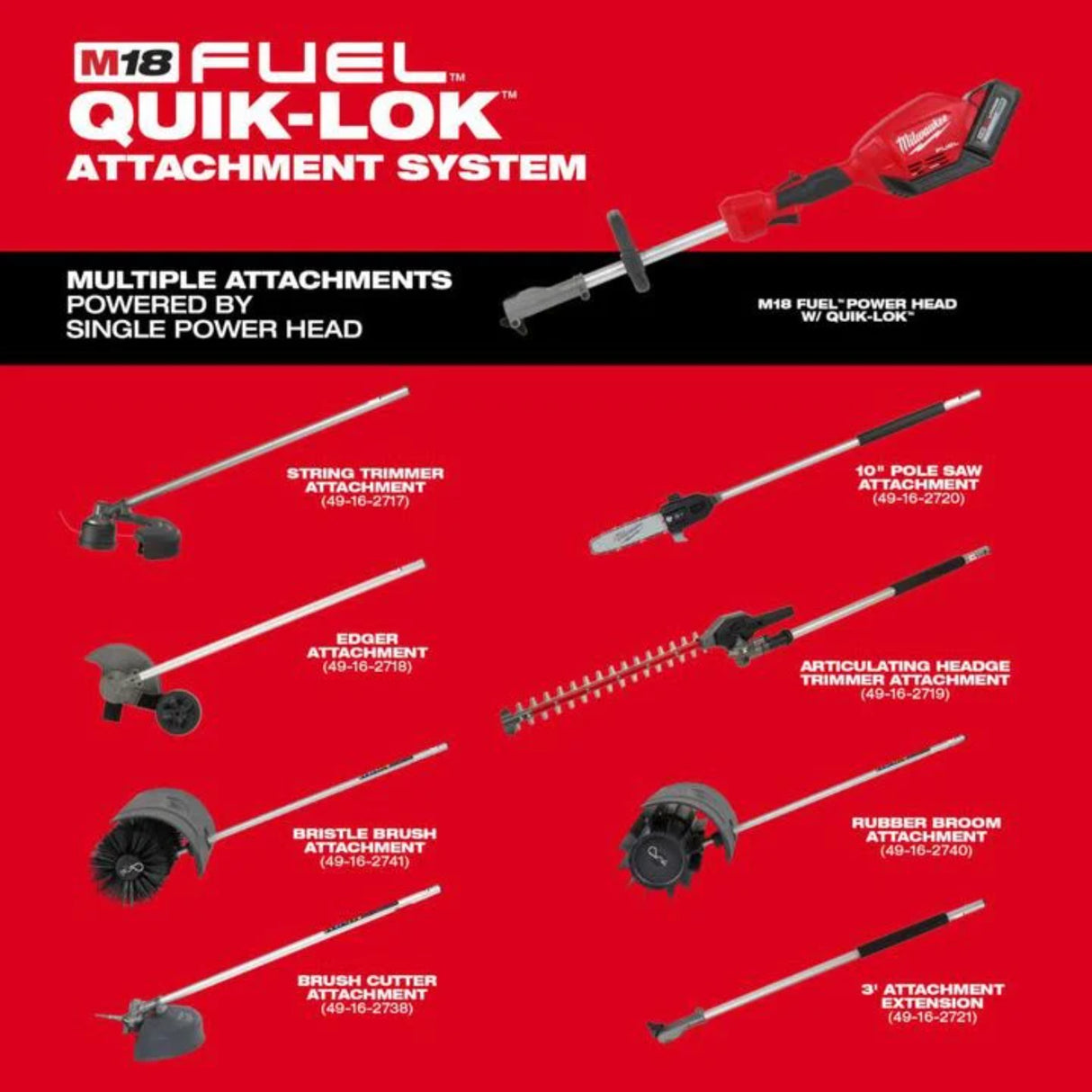 Milwaukee M18 FUEL QUIK-LOK 10 in. Pole Saw Attachment
