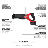 Milwaukee M18 FUEL SAWZALL Reciprocating Saw - 2 Battery XC5.0 Kit