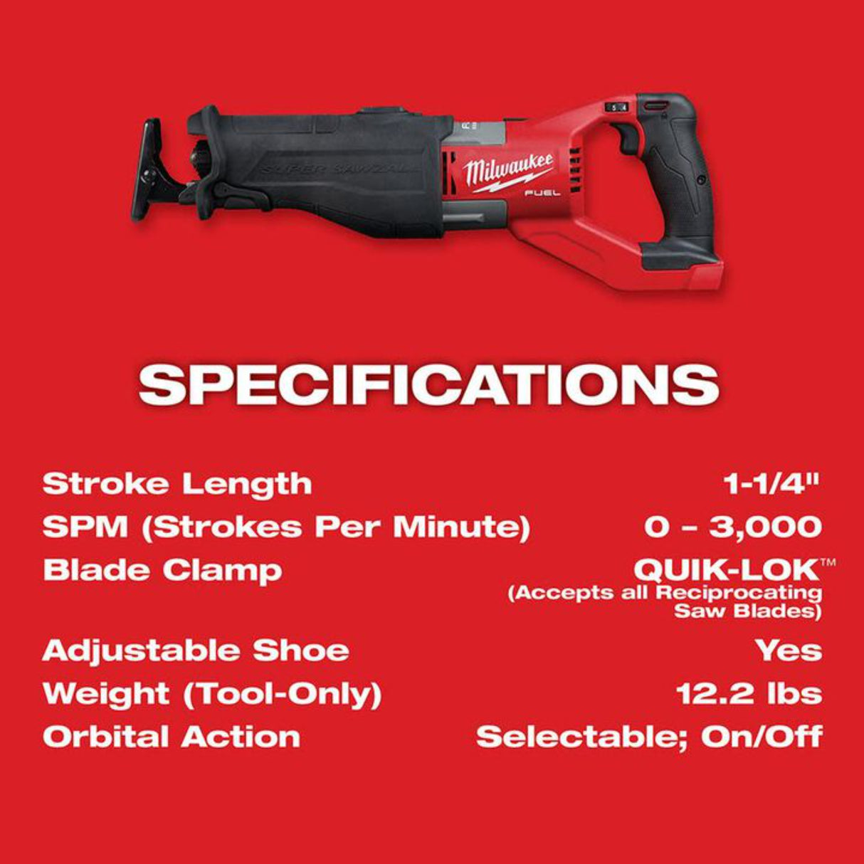 Milwaukee M18 FUEL SUPER SAWZALL Kit