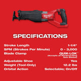Milwaukee M18 FUEL SUPER SAWZALL Kit