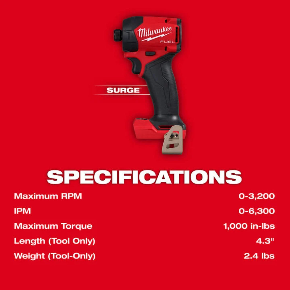 Milwaukee M18 FUEL SURGE 1/4 Inch Hex Hydraulic Driver (Bare Tool)