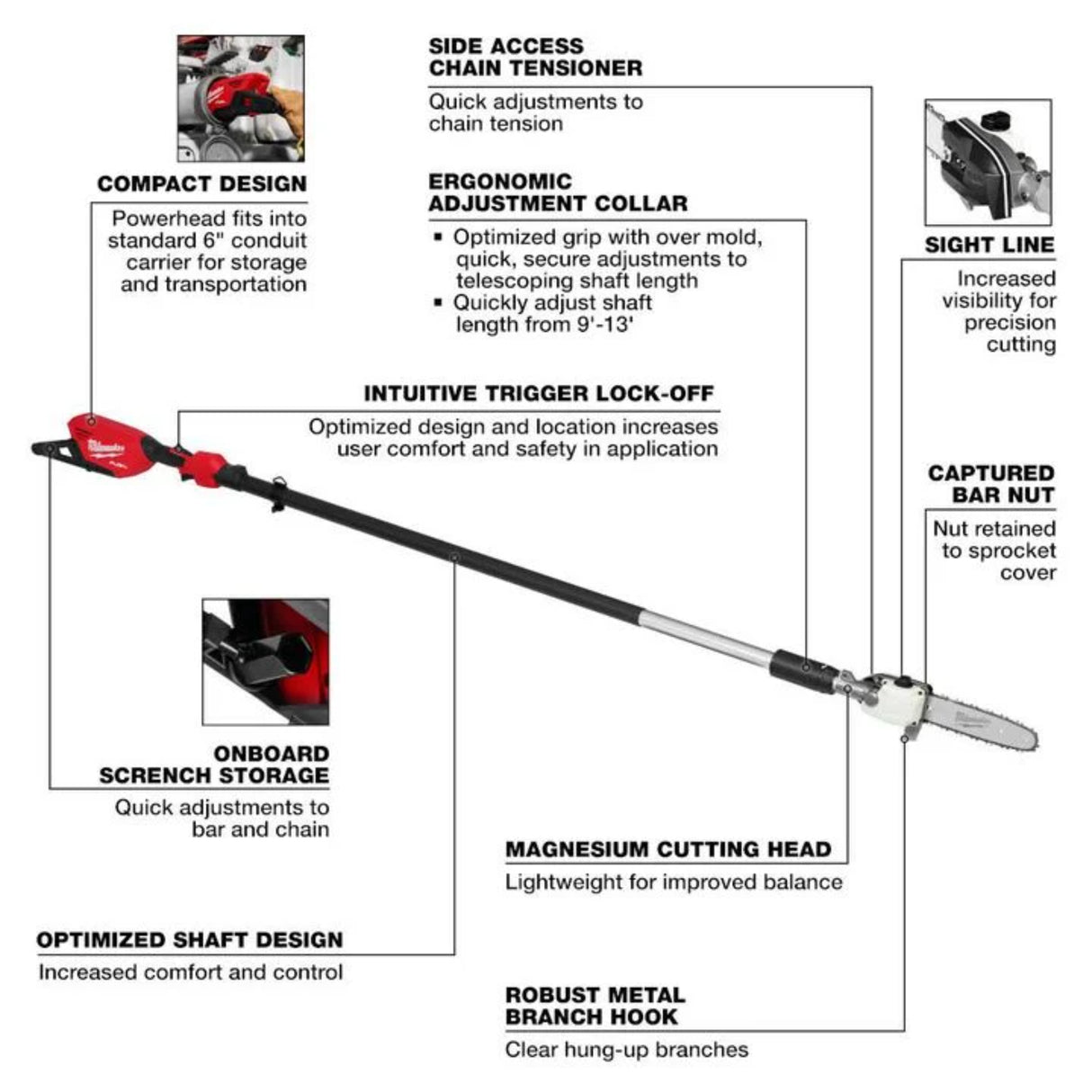 Milwaukee M18 FUEL Telescoping Pole Saw (Bare Tool)
