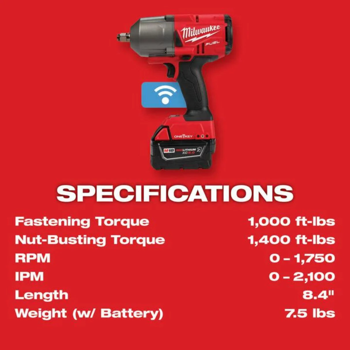 Milwaukee M18 FUEL with ONE-KEY High Torque Impact Wrench 1/2inch Friction Ring Kit