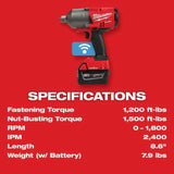 Milwaukee M18 FUEL with ONE-KEY High Torque Impact Wrench 3/4inch Friction Ring Kit