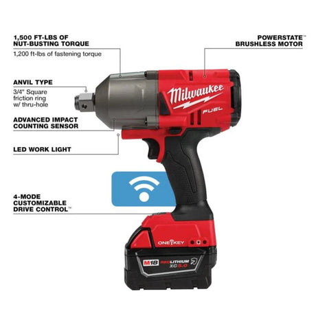 Milwaukee M18 FUEL with ONE-KEY High Torque Impact Wrench 3/4inch Friction Ring Kit