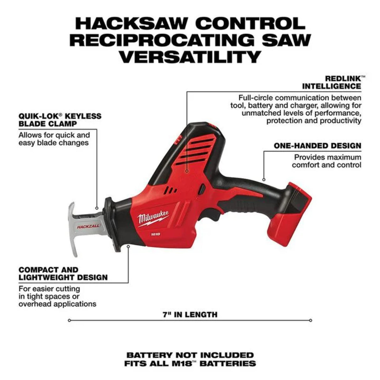 Milwaukee M18 HACKZALL Reciprocating Saw (Bare Tool)