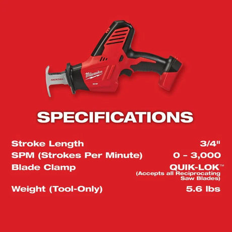 Milwaukee M18 HACKZALL Reciprocating Saw (Bare Tool)