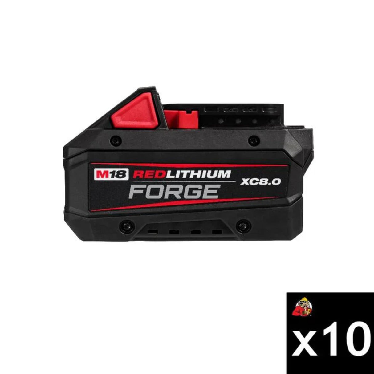 Milwaukee M18 REDLITHIUM FORGE XC 18V 8Ah Lithium Ion Power Tool Battery Pack with Fuel Indicator 10 Pack