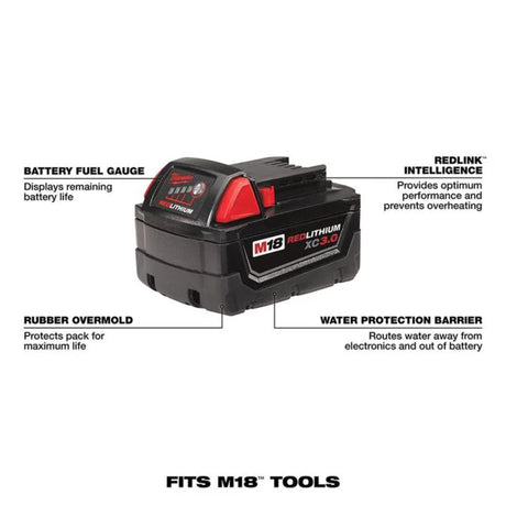 Milwaukee M18 REDLITHIUM HIGH OUTPUT CP 18V 3Ah Lithium Ion Power Tool Battery Pack with Fuel Indicator
