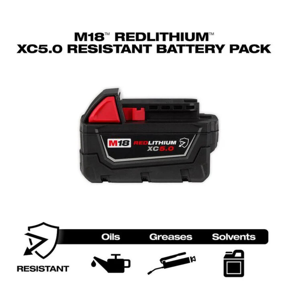 Milwaukee M18 REDLITHIUM XC 18V 5Ah Lithium Ion Power Tool Battery Pack with Fuel Indicator (2 Pack)