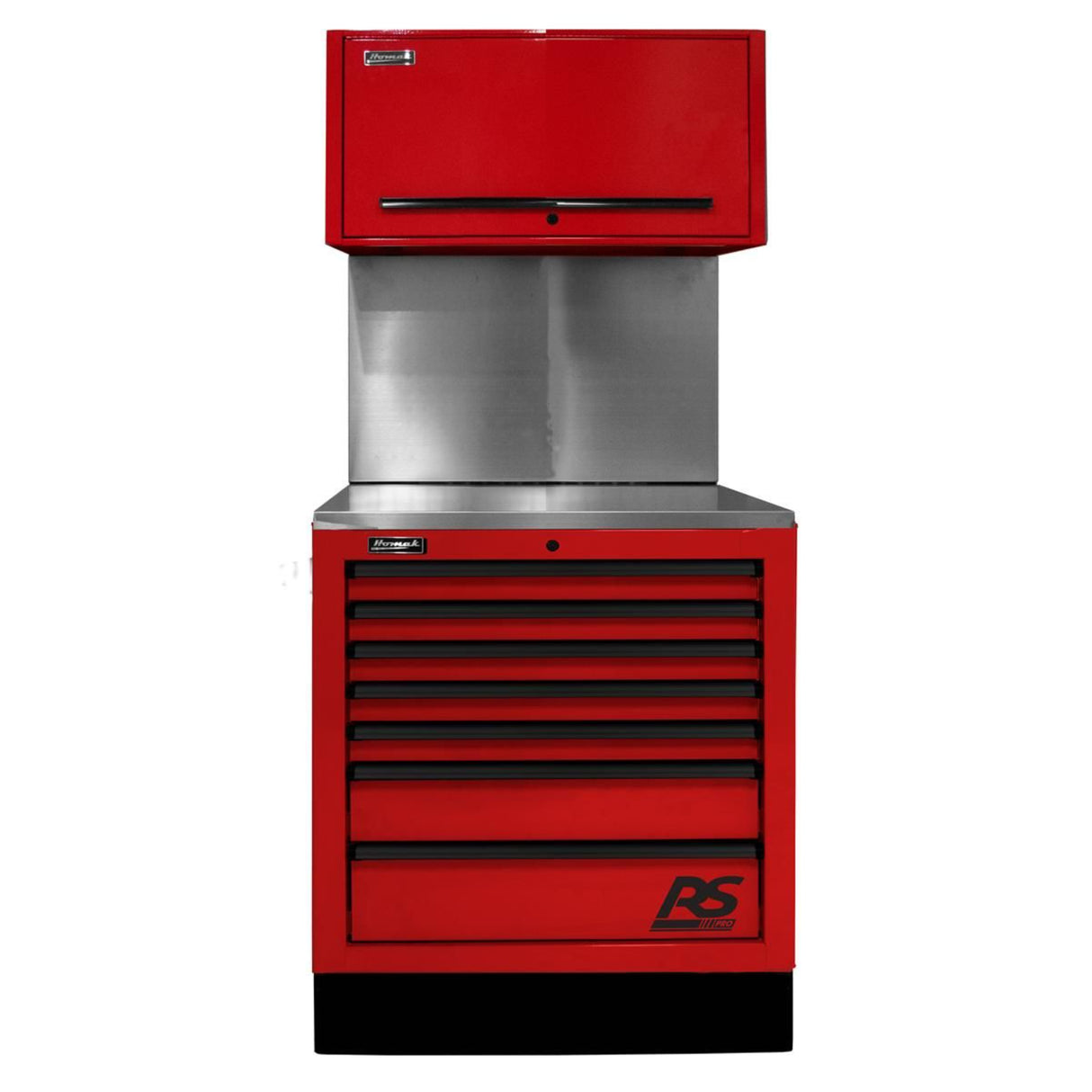 Homak 36" CTS Centralized Tool Storage Set — 7-Drawer Roller Cabinet, Canopy & Solid Backsplash