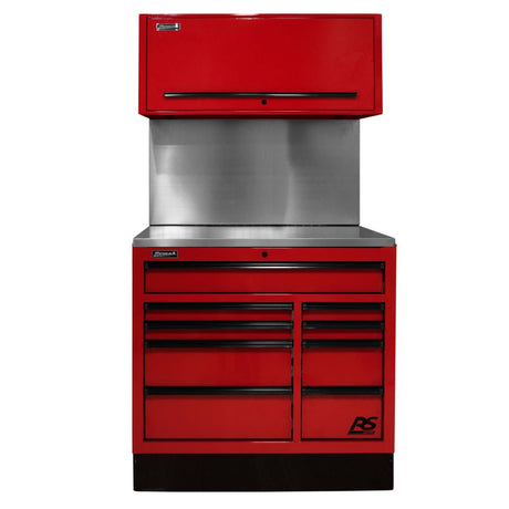 Homak 41" CTS Centralized Tool Storage Set — 9-Drawer Roller Cabinet, Canopy & Solid Backsplash