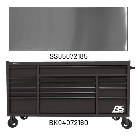 Homak 72" RS Pro 16-Drawer Roller Cabinet — 24" Depth, 100 lb Slides, 660 lb Casters