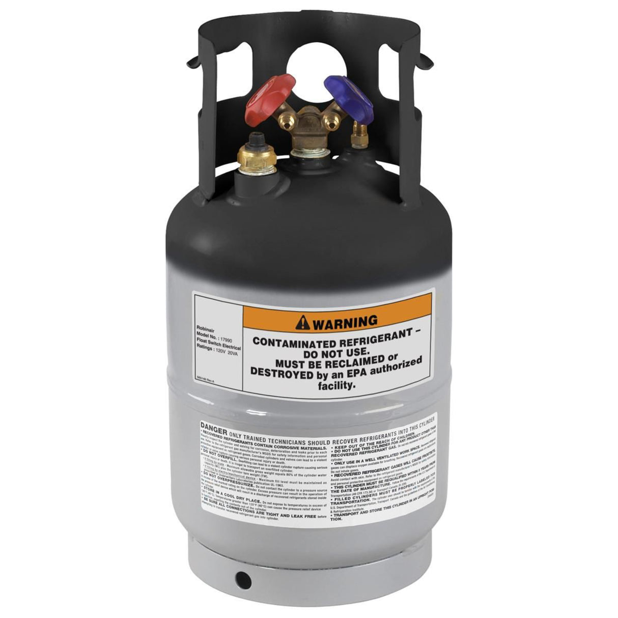 Robinair 17990 Contaminated Refrigerant Tank Assembly, 30 lb, DOT Approved