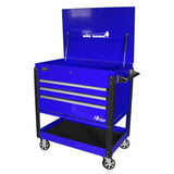 Homak 43" Big Dawg 3-Drawer Service Cart — 25" Deep, Bottom Tray, 520 lb Casters