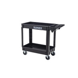 SUNEX Standard Heavy-Duty 2-Shelf Utility Cart, Polypropylene, 500 lb Capacity