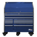Homak HXL Pro 30" Deep 18-Drawer Roller Cabinet & Top Hutch Combo — 265 lb Slides, 900 lb Casters
