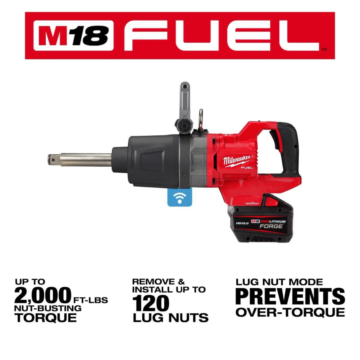Milwaukee M18 FUEL 1inch D-Handle Ext Anvil High Torque Impact Wrench with ONE-KEY Kit
