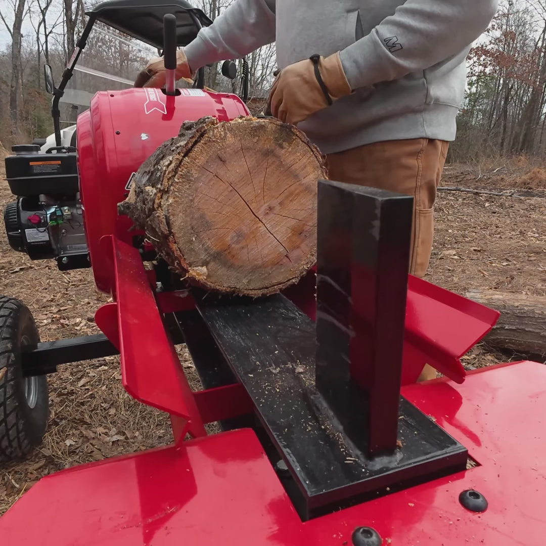 MechMaxx - 34 Ton Kinetic Fast Log Splitter with 7 HP Ducar Gasoline Engine, 28” Log Capacity, 3-Second Cycle Time KT34