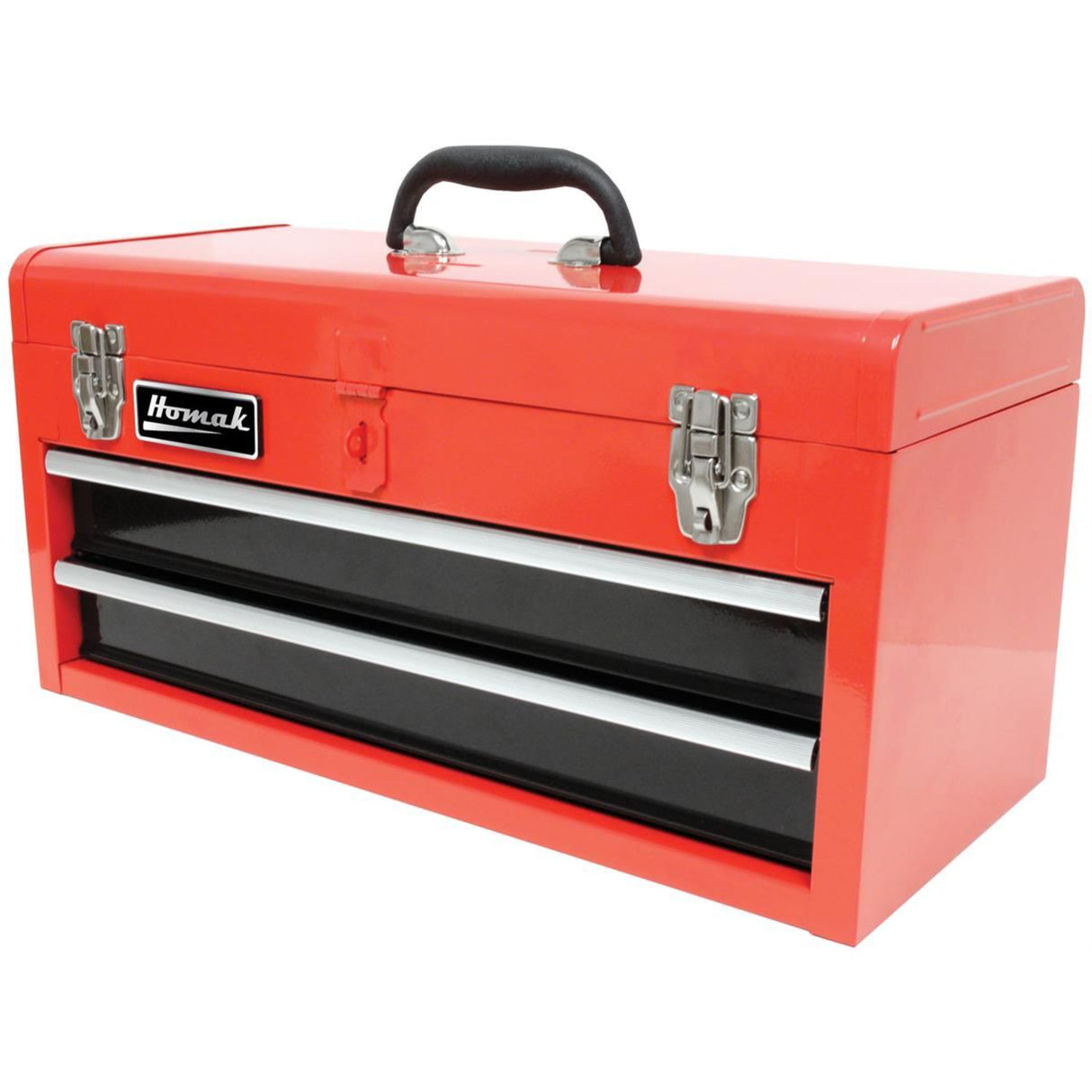 Homak 20" 2-Drawer Ball-Bearing Toolbox — 1,680 cu in, Slip-Proof Mats, Padlockable