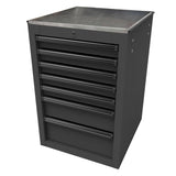 Homak RS Pro 22" 7-Drawer Side Cabinet — 24" Depth, Stainless Top, 100 lb Slides