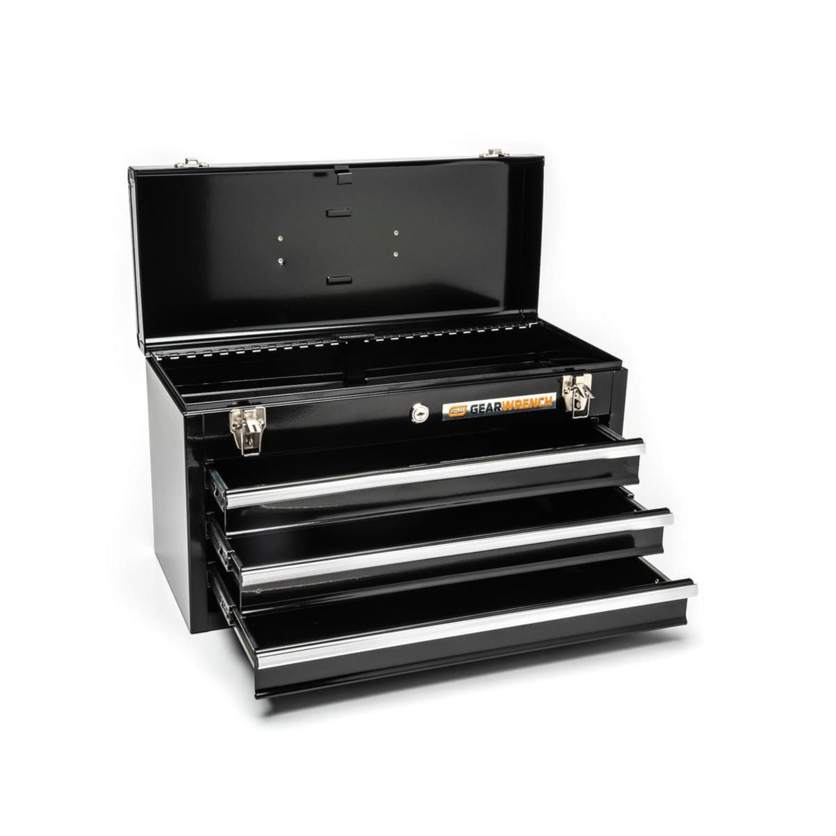 GearWrench 83151 20" 3-Drawer Steel Tool Box — Ball Bearing Slides, Keyed Lock