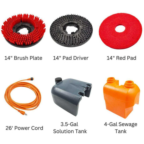 Sunmax RT15AC Corded Walk-Behind Floor Scrubber, 14" Cleaning Path