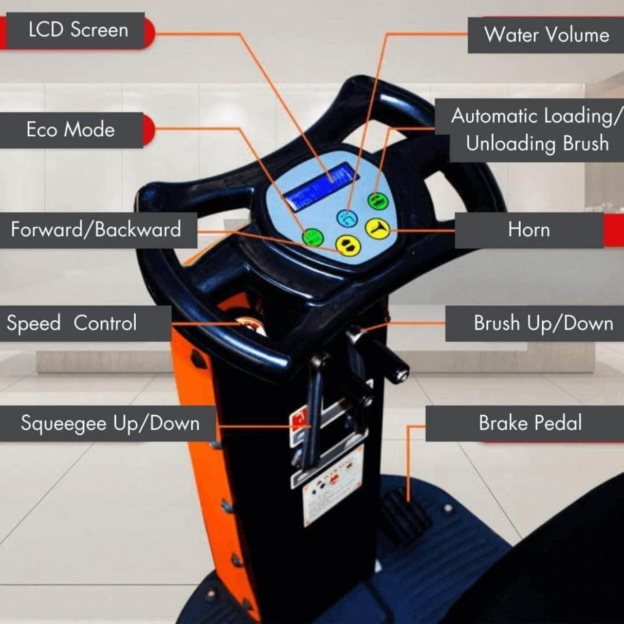 Sunmax RT70 Ride-On Floor Scrubber, 22" Cleaning Path, 48,000 sq ft/hr, 18.5 gal Tanks