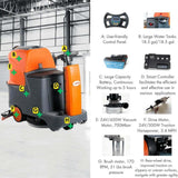 Sunmax RT70 Ride-On Floor Scrubber, 22" Cleaning Path, 48,000 sq ft/hr, 18.5 gal Tanks