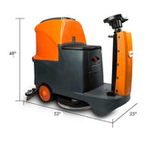 Sunmax RT70+ Industrial Ride-On Floor Scrubber, 22" Brush Cleaning Path, Lithium Battery