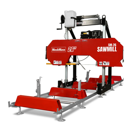 MechMaxx 26" Gas-Powered Portable Sawmill, 459cc 15HP E-Start Engine
