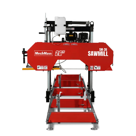 MechMaxx 26" Gas-Powered Portable Sawmill, 459cc 15HP E-Start Engine
