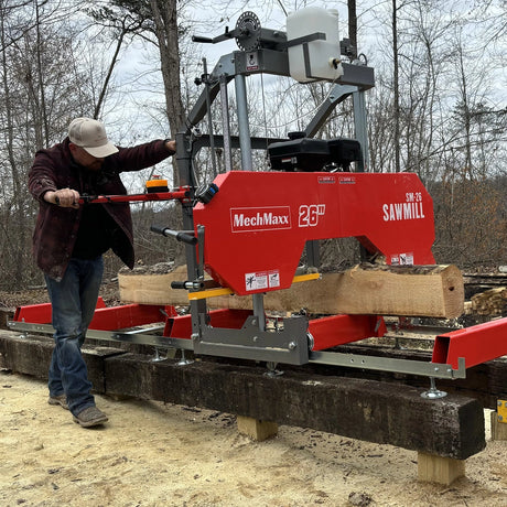 MechMaxx 26" Gas-Powered Portable Sawmill, 459cc 15HP E-Start Engine