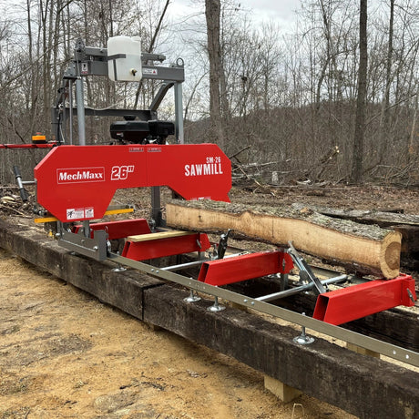 MechMaxx 26" Gas-Powered Portable Sawmill, 459cc 15HP E-Start Engine