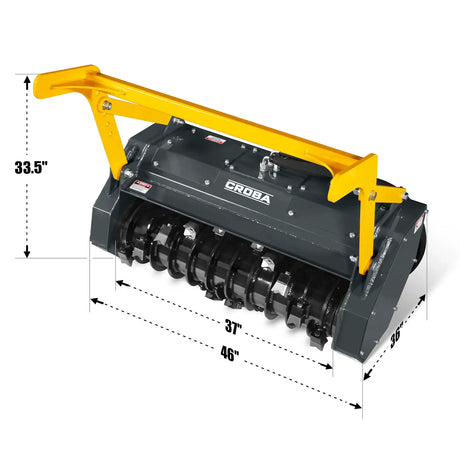 MechMaxx 37" Forestry Drum Mulcher Attachment for Mini Skid Steers